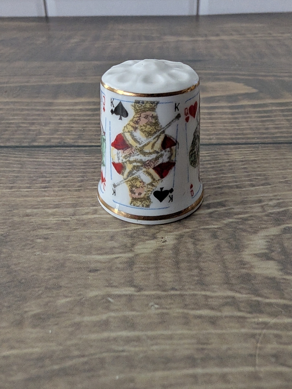 Davenport Playing Cards English fine bone china thimble Vintage Collectible